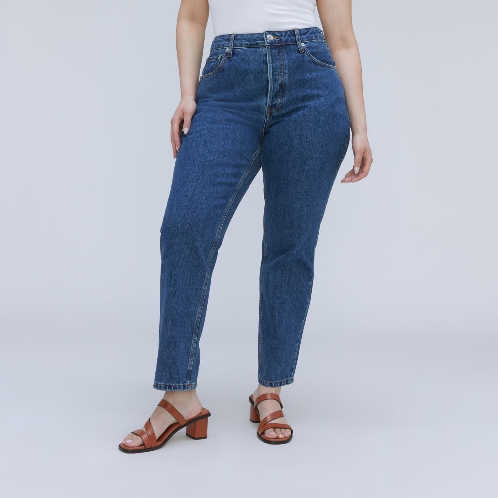 Everlane Womens Curvy 90’s Cheeky Straight Leg Cotton High Rise Blue Jeans Sz 31